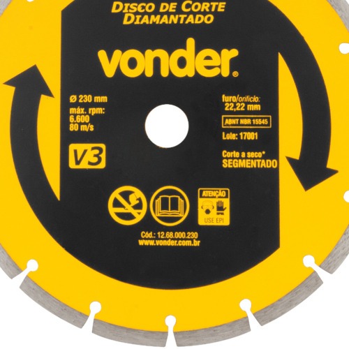 Disco diamantado segmentado 230 mm para concreto 