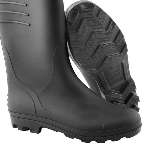 Bota de PVC preta cano m�dio com forro 