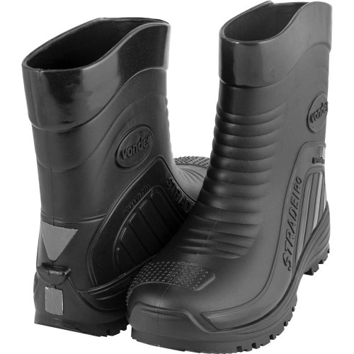 Bota de PVC preta cano médio sem forro Stradeiro Bota de PVC preta cano médio sem forro Stradeiro