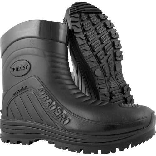 Bota de PVC preta cano médio sem forro Stradeiro Bota de PVC preta cano médio sem forro Stradeiro