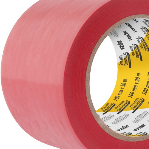 Fita adesiva para demarcação 100 mm x 30 m vermelha Fita adesiva para demarcação 100 mm x 30 m vermelha