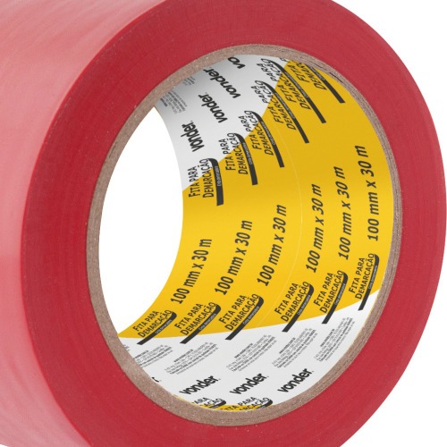 Fita adesiva para demarcação 100 mm x 30 m vermelha Fita adesiva para demarcação 100 mm x 30 m vermelha