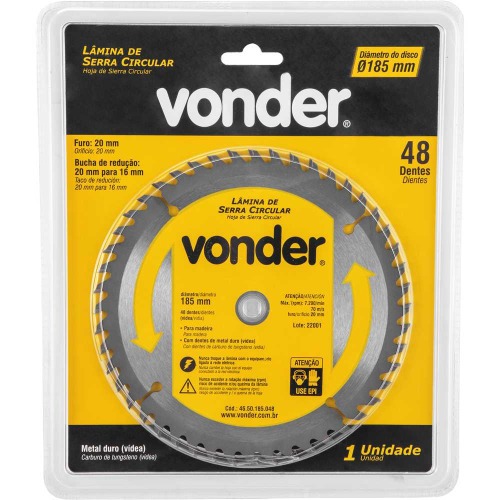 Disco de serra para madeira 185 x 20 mm 48 dentes - 46.50.185.048