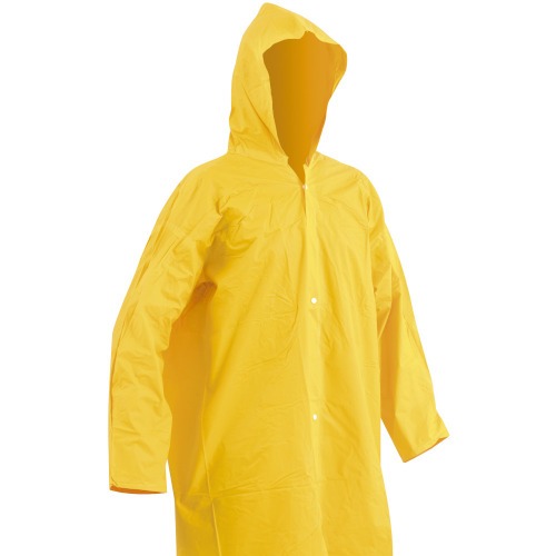 Capa de chuva em PVC laminado sem forro amarela GG