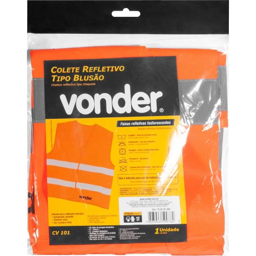 Colete refletivo tipo blus�o sem bolso laranja - CV 101
