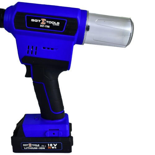 Rebitador a bateria 18V 2Ah para rebites até 1/4 Rebitador a bateria 18V 2Ah para rebites até 1/4