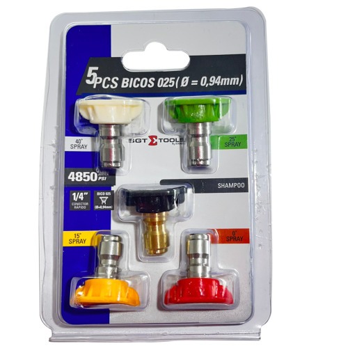 Jogo de bicos para lavadora de alta pressão 5 peças Jogo de bicos para lavadora de alta pressão 5 peças