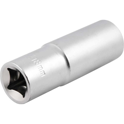 Soquete estriado longo 18 mm encaixe 1/2 Soquete estriado longo 18 mm encaixe 1/2