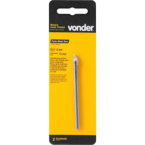 Broca para vidro 6,0 mm x 75 mm  