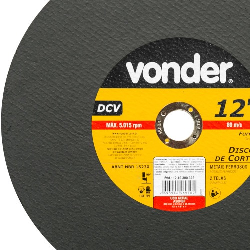 Disco de corte 300 x 3,2 x 25,4 mm - DCV Disco de corte 300 x 3,2 x 25,4 mm - DCV