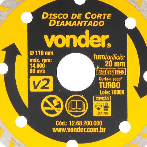 Disco diamantado turbo 100 mm para concreto 