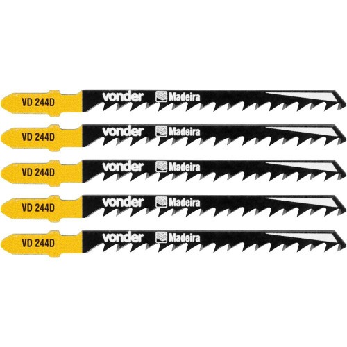 L�minas serra tico tico 100 mm 6 dentes para madeira 5 pe�as - VD 244D 