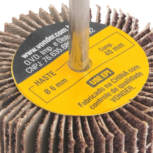Roda de lixa 60 mm x 20 mm com haste gr�o 36 