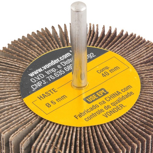 Roda de lixa 80 mm x 30 mm com haste gr�o 80