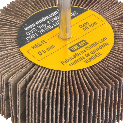 Roda de lixa 80 mm x 30 mm com haste gr�o 80