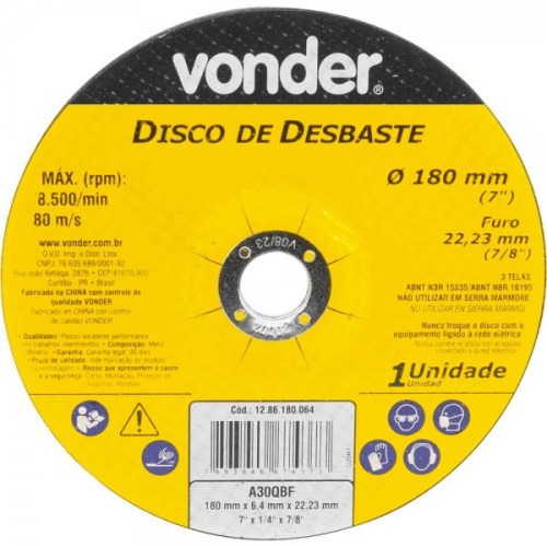 Disco de desbaste 180 x 6,4 x 22,23 mm Disco de desbaste 180 x 6,4 x 22,23 mm