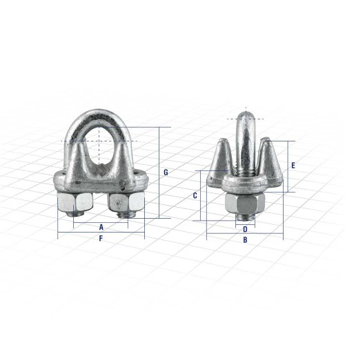 Clips para cabo de a�o 1/4