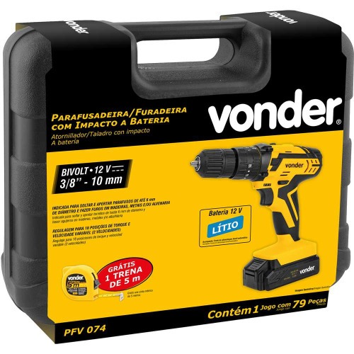 Furadeira parafusadeira de impacto 3/8