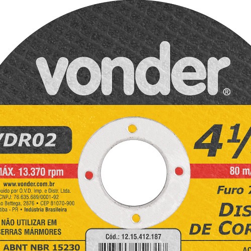Disco de corte 115 x 3,2 x 22,23 mm - VDR02