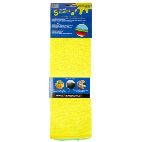 Pano multiuso em microfibra para limpeza 30 x 35 cm 5 peças - NVA460 Pano multiuso em microfibra para limpeza 30 x 35 cm 5 peças - NVA460
