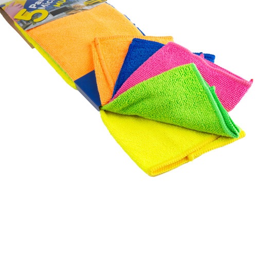 Pano multiuso em microfibra para limpeza 30 x 35 cm 5 peças - NVA460 Pano multiuso em microfibra para limpeza 30 x 35 cm 5 peças - NVA460
