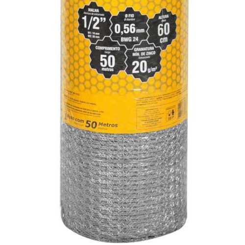 Tela met�lica hexagonal para viveiro malha 1/2