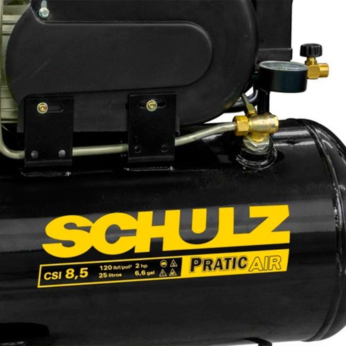 Compressor de ar 8,5 p�s 25 litros 2 hp 120 lbs - Pratic Air CSI 8/25L  110V