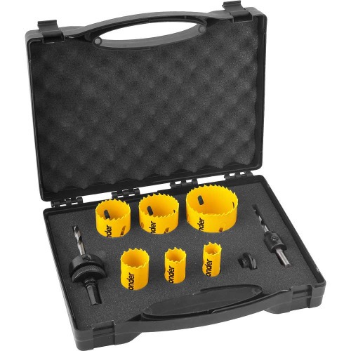 Jogo de serra copo bimetal 19 � 57 mm com 9 pe�as  - SCV 200