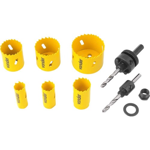 Jogo de serra copo bimetal 19 � 57 mm com 9 pe�as  - SCV 200