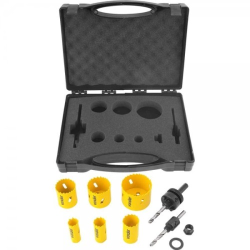 Jogo de serra copo bimetal 19 � 57 mm com 9 pe�as  - SCV 200