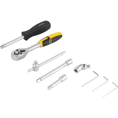 Jogo de soquetes e ponteiras encaixe de 1/4