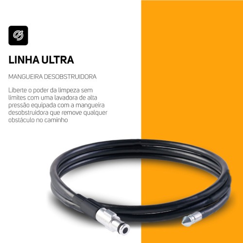 Lavadora de alta pressão Desentupidora 1500 libras - WL 1820 Black Ultra 110V Lavadora de alta pressão Desentupidora 1500 libras - WL 1820 Black Ultra 110V