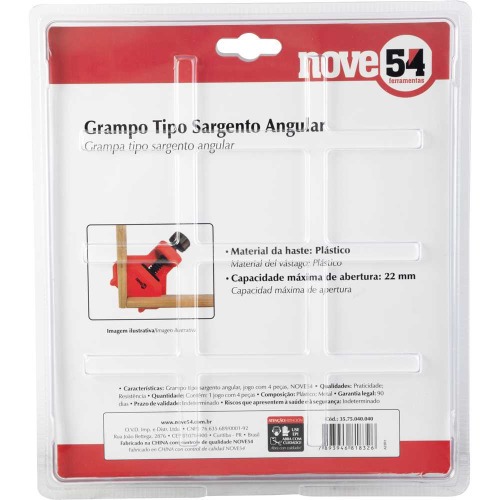 Jogo grampo sargento angular 22mm 4 peças Jogo grampo sargento angular 22mm 4 peças