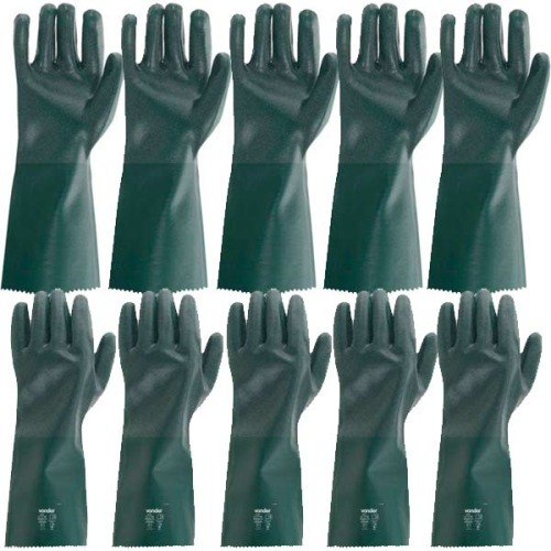 Kit 5 pares de luva de pvc áspera com forro 36 cm - PAV 0026 Kit 5 pares de luva de pvc áspera com forro 36 cm - PAV 0026