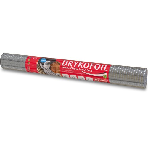 Manta termica para telhado em alum�nio dupla face 1,20 x 20,83m 25m� - DRYKOFOIL