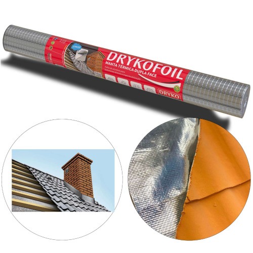 Manta termica para telhado em alum�nio dupla face 1,20 x 20,83m 25m� - DRYKOFOIL