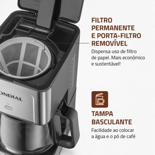 Cafeteira el�trica 550W jarra de vidro 20 x�caras Dolce Arome - C-43-20X-SI  110V
