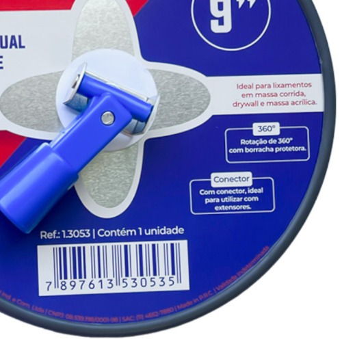 Suporte manual para disco de lixa com conector 9