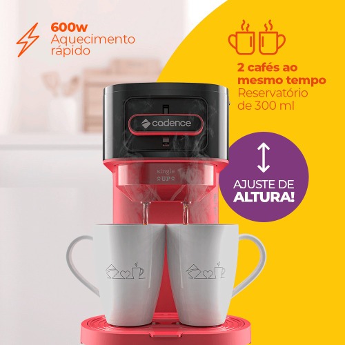 Cafeteira el�trica 2 x�caras vermelha Single Up - Caf230  220V