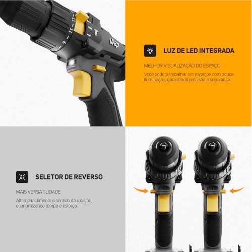 Furadeira Parafusadeira de impacto 3/8 Furadeira Parafusadeira de impacto 3/8