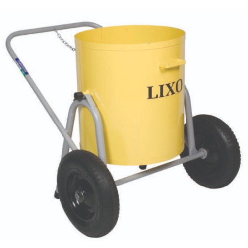 Carro para transporte de lixo com roda pneumática Carro para transporte de lixo com roda pneumática