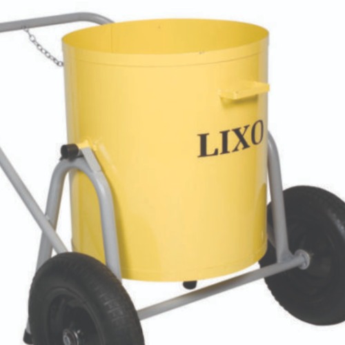 Carro para transporte de lixo com roda pneumática Carro para transporte de lixo com roda pneumática