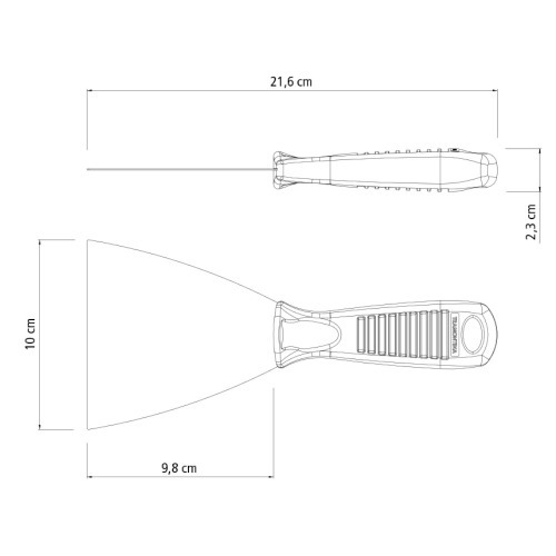 Esp�tula flex�vel met�lica 10 cm com cabo pl�stico - 77396105