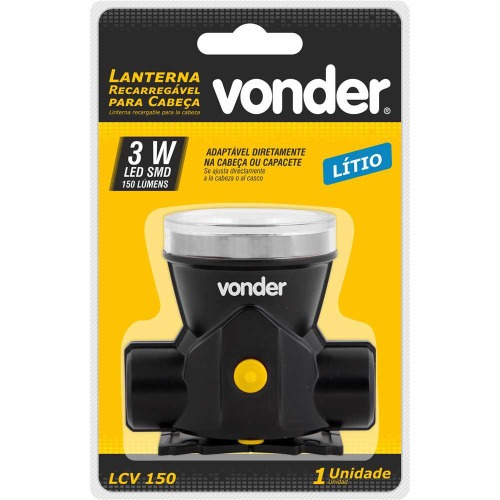Lanterna de cabe�a recarreg�vel 3w 150 l�mens - LCV150