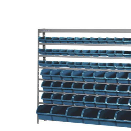 Estante met�lica com 82 gavetas azul medidas diversas EM82A