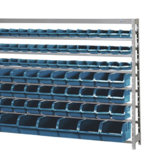 Estante met�lica com 82 gavetas azul medidas diversas EM82A