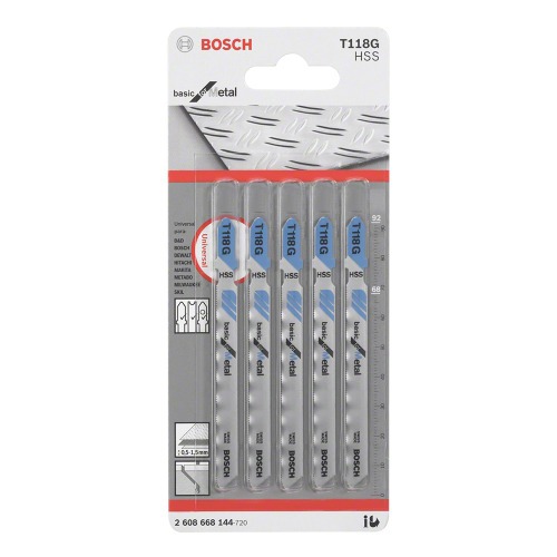 L�mina serra tico tico 91,5 mm 36 D para madeira 5 pe�as - Basic For Metal