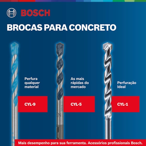 Jogo de broca para concreto 3 a 10 mm com 8 pe�as - CYL-1
