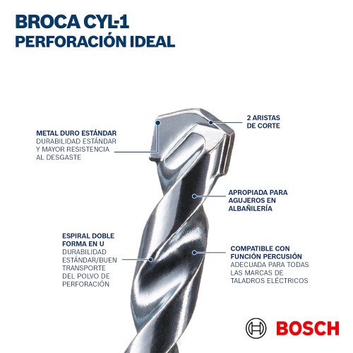 Jogo de broca para concreto 3 a 10 mm com 8 pe�as - CYL-1