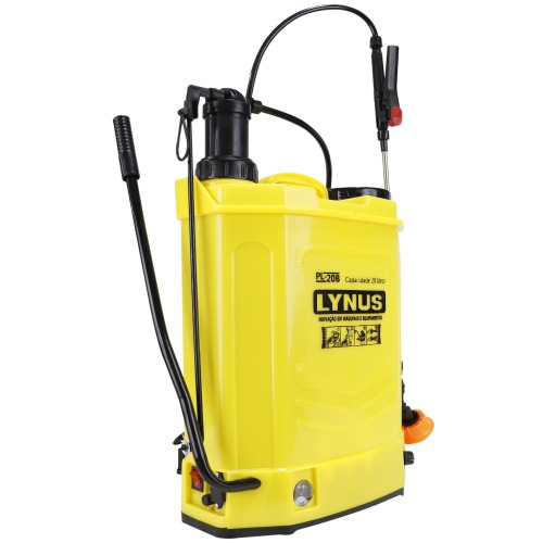 Pulverizador costal a bateria 12V e manual 20 litros com 4 bicos - PL-20B  110V/220V